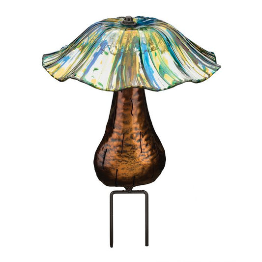 Solar Toadstool Stake Blue/yellow