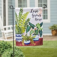 Garden Flag- Love Grows Here Houseplants