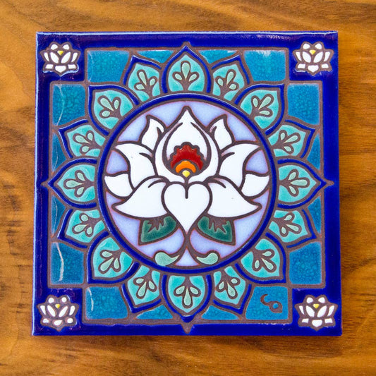 Artist Made Tile- Lotus Mandala
