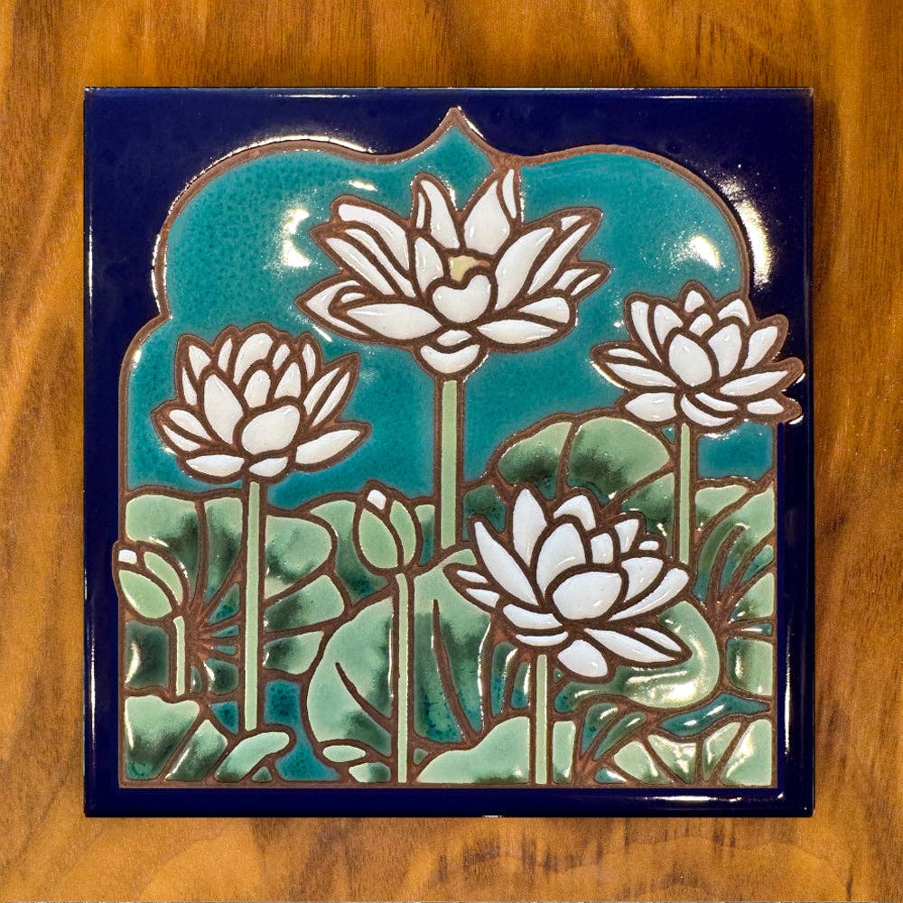 Artist Made Tile- Lotus Field