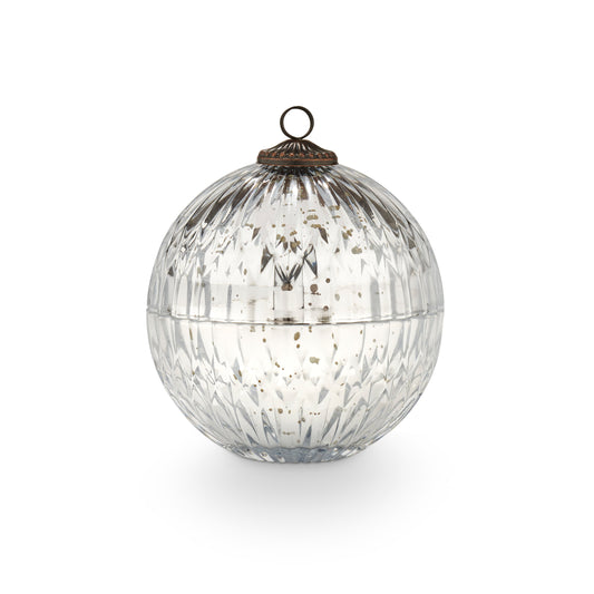 Balsam & Cedar Glass Ornament Candle Silver