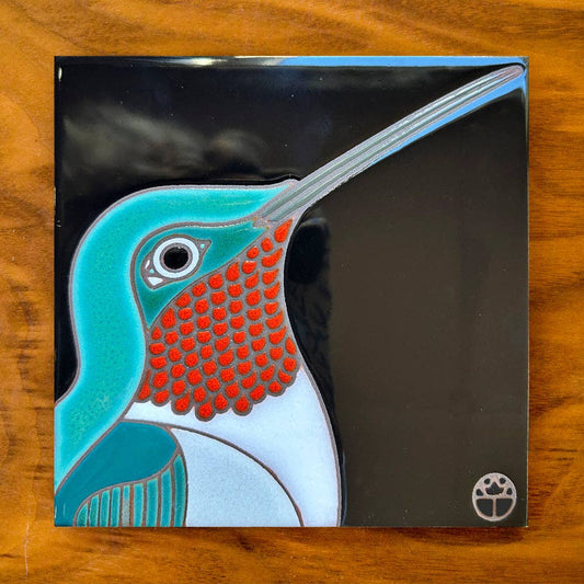 Artist Made Tile-  Hummingbird