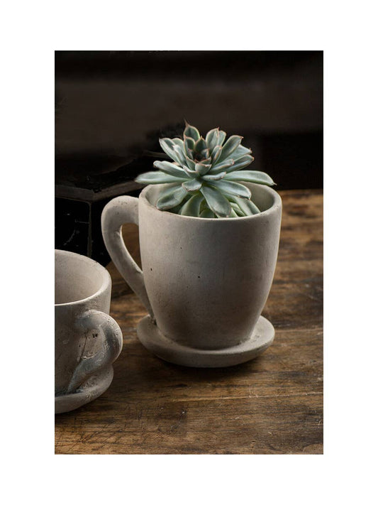 Concrete Coffee Mug Planter Sml