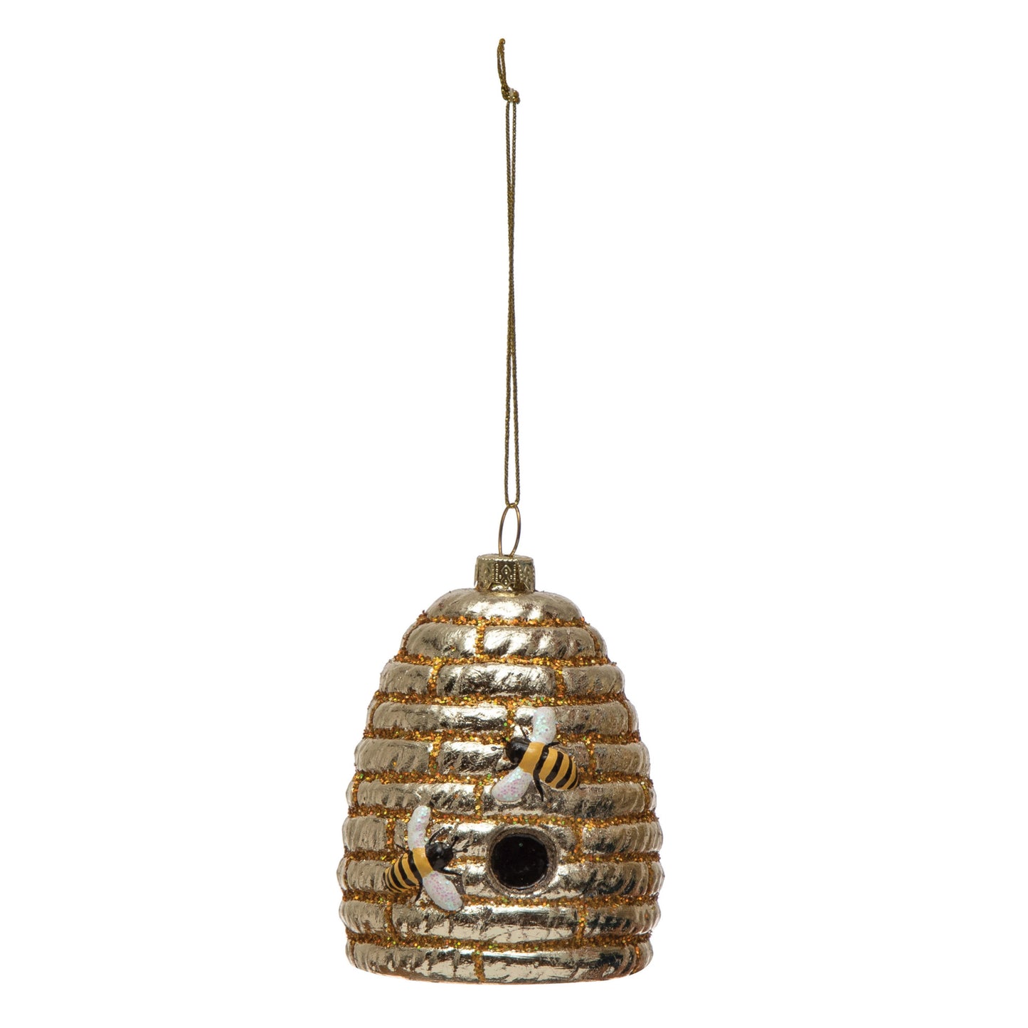 Glass Bee Skep Ornament