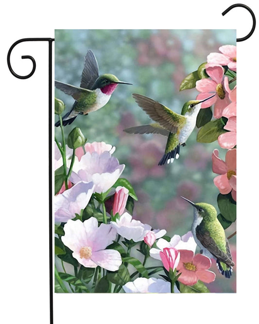 Hummingbirds Garden Flag