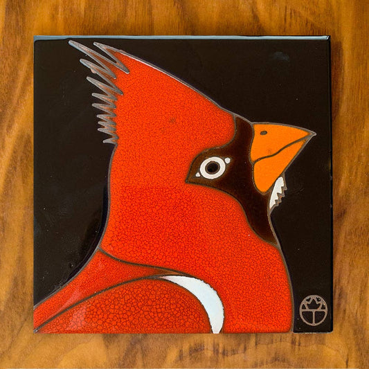 Artist Made Tile-Cardinal