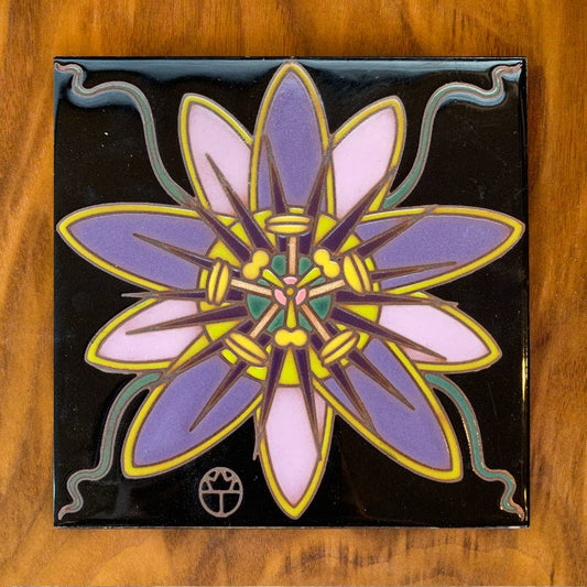 Artist Made Tile-Passion flower